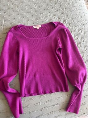 Philosophy Magenta Scoop-Neck Ribbed Knit Sweater